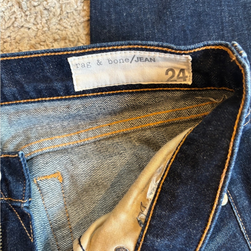 rag & bone Women's Deep Indigo Skinny Jeans - Picture 4 of 6